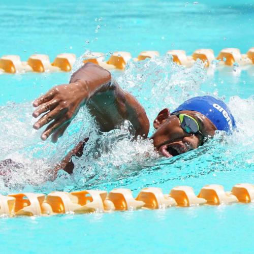 M Tauhidi Fatahilah, atlet para renang Indonesia saat mengikuti pertandingan hari ke 5 cabang para renang dalam rangka 11th ASEAN Para Games 2022. di GOR Jatidiri Semarang, Jawa Tengah, Jumat, 5 Agustus 2022.