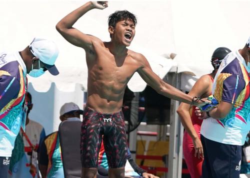 M Tauhidi Fatahilah, atlet para renang Indonesia saat mengikuti pertandingan hari ke 5 cabang para renang dalam rangka 11th ASEAN Para Games 2022. di GOR Jatidiri Semarang, Jawa Tengah, Jumat, 5 Agustus 2022. (Foto: INASPOC/Sportsmoment/Erly Bahtiar)