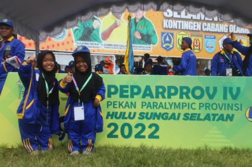 Atlet Kembar di ajang Pekan Paralympic Provinsi (PEPARPROV) IV HSS 2022 yang berasal dari Kabupaten Hulu Sungai Utara