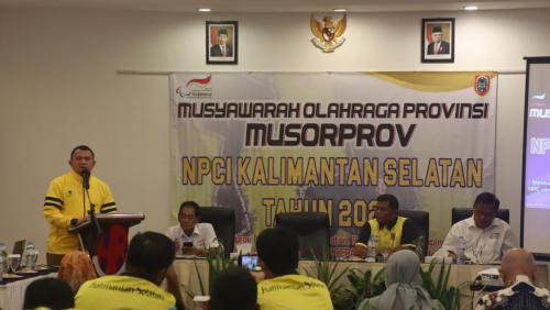 Pembukaan Musyawarah Olahraga Provinsi Luar Biasa (MUSOPROVLUB) NPCI Kalimantan Selatan tahun 2023bertempat di Hotel Roditha Banjarbaru, 20 Juni 2023