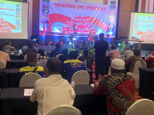 Menghadiri Rakernas NPC Indonesia tahun 2023 pada tanggal 13 - 16 Februari 2023 bertempat di Hotel Grand Mercure Solo Baru Jawa Tengah