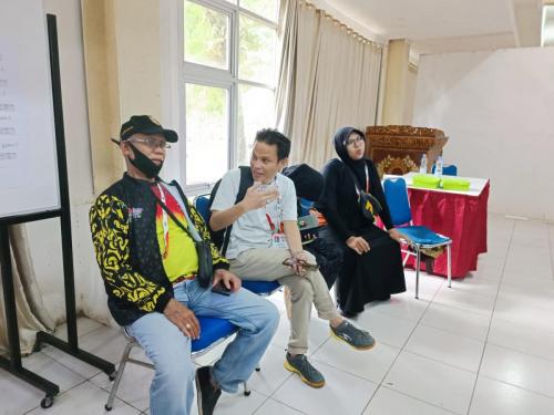 Tim Monitoring mengunjungi kontingen Kalimantan Selatan di ajang Pekan Paralympic Pelajar Nasional (Peparpenas) X Sumatera Selatan 2023