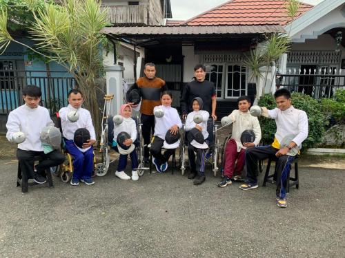 Latihan Rutin Pelatprov tahun 2023 Cabor Anggar, latihan di gawangi oleh pelatih bersertifikat Lauhem Mahfuzi
